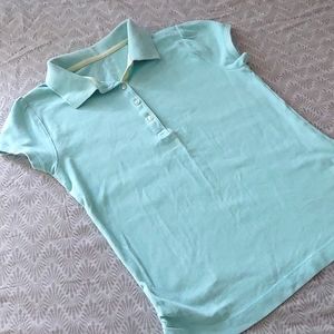 LAND'S END Polo Style Top (Aqua/Mint)